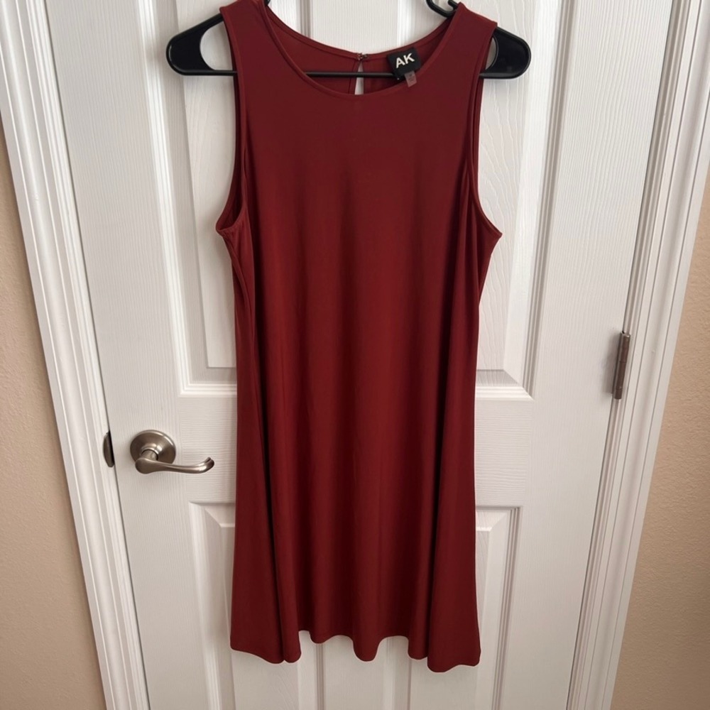AK Dress Sleeveless Casual A-Line Mini Dress Rust Color‎ Size M
